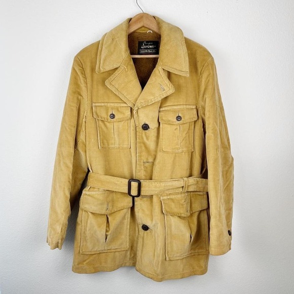 Jackets & Blazers - Vintage 70s Western Style Corduroy Sherpa Lined Belted Coat